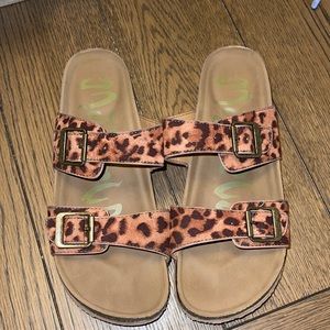 Leopard print sandals